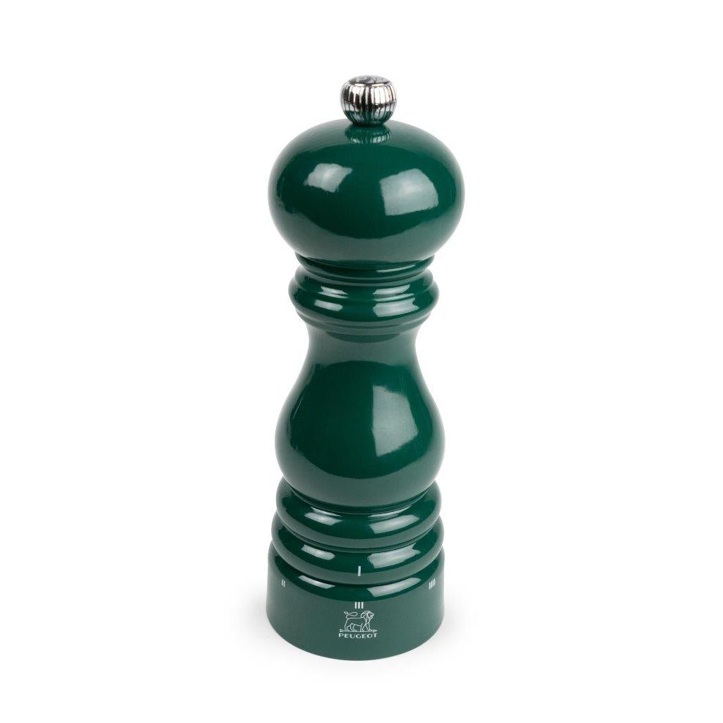 Moulin à poivre manuel u'Select Paris Rama bois laqué vert forêt 18 cm - Visuel 0
